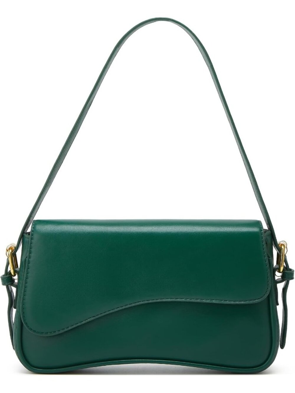 👜Women's Green PU Leather Y2K Shoulder Bag Underarm Crossbody Travel Purse